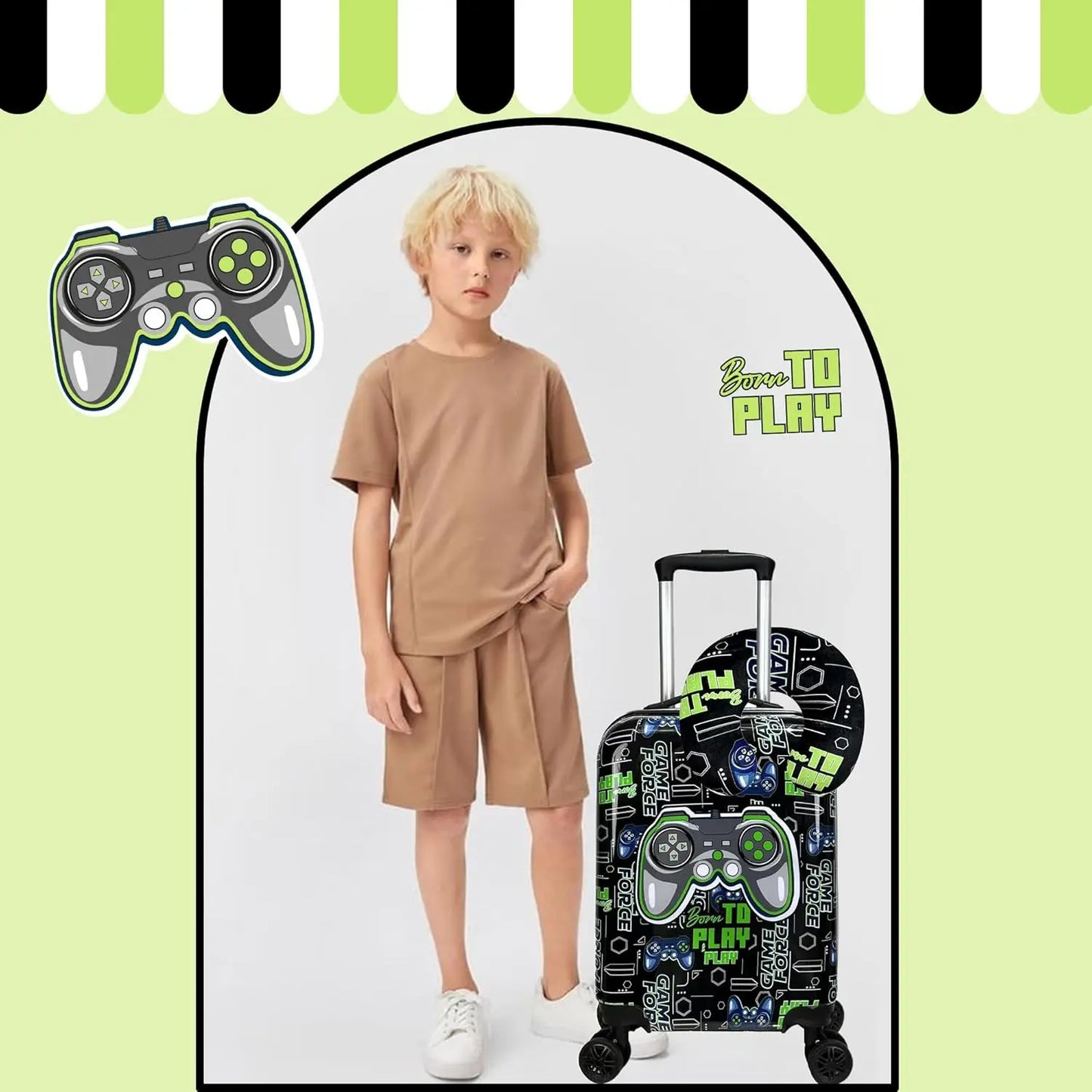 Kids Luggage Set With Spinner Wheels Airline Approved Carry On