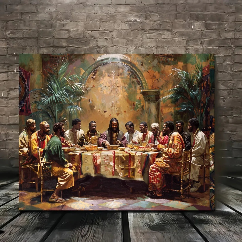 Last Supper Canvas Mural Religious Wall Art for Home Decor
