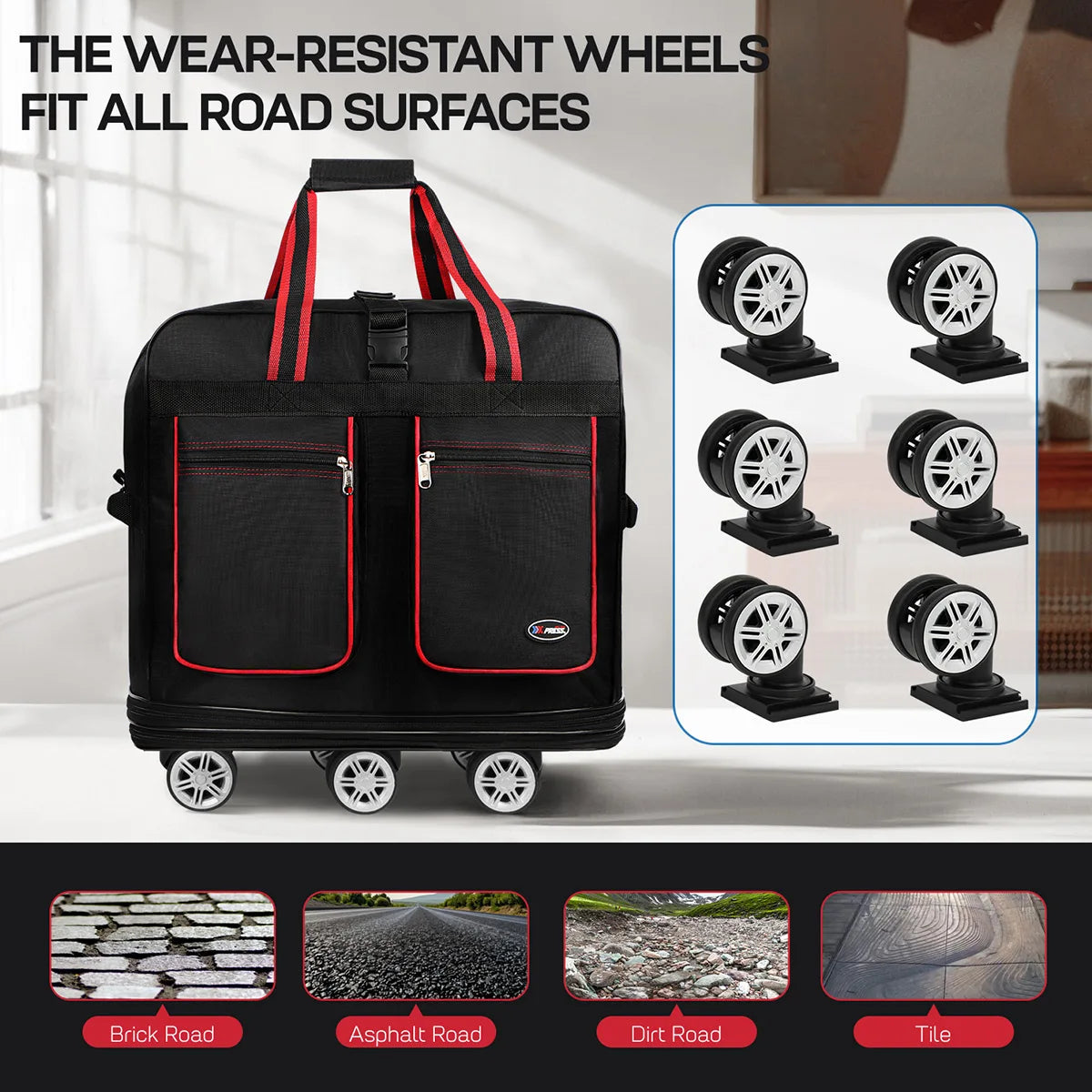 New York XPress Foldable Travel Bag With Wheels Expandable Duffel