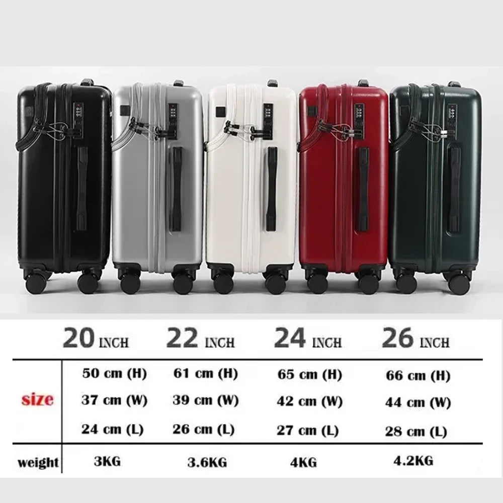 NONECN Luggage Stylish Business Suitcase With Cup Holder Carry On