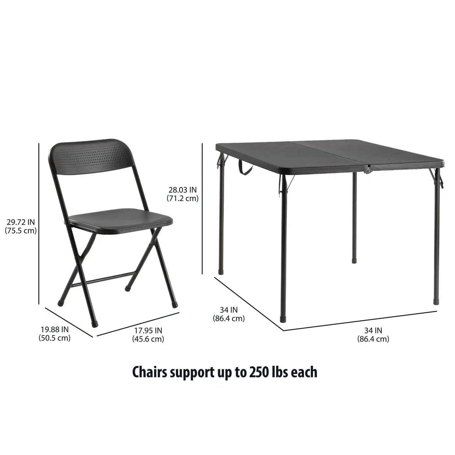 XMSJ Five Piece Resin Folding Table And Chairs Set Home