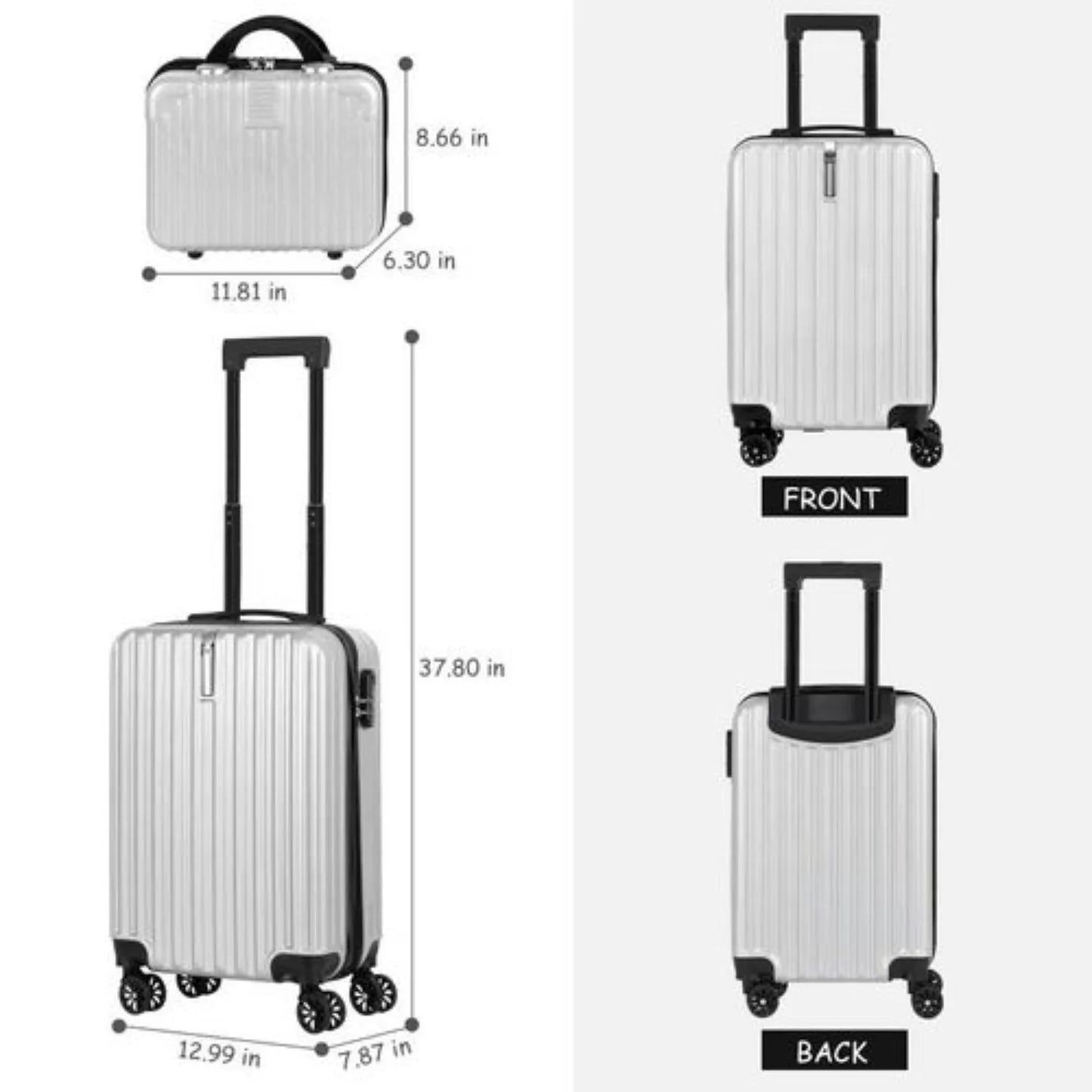NONECN 2-Piece Hardshell Luggage Set With Spinner Wheels