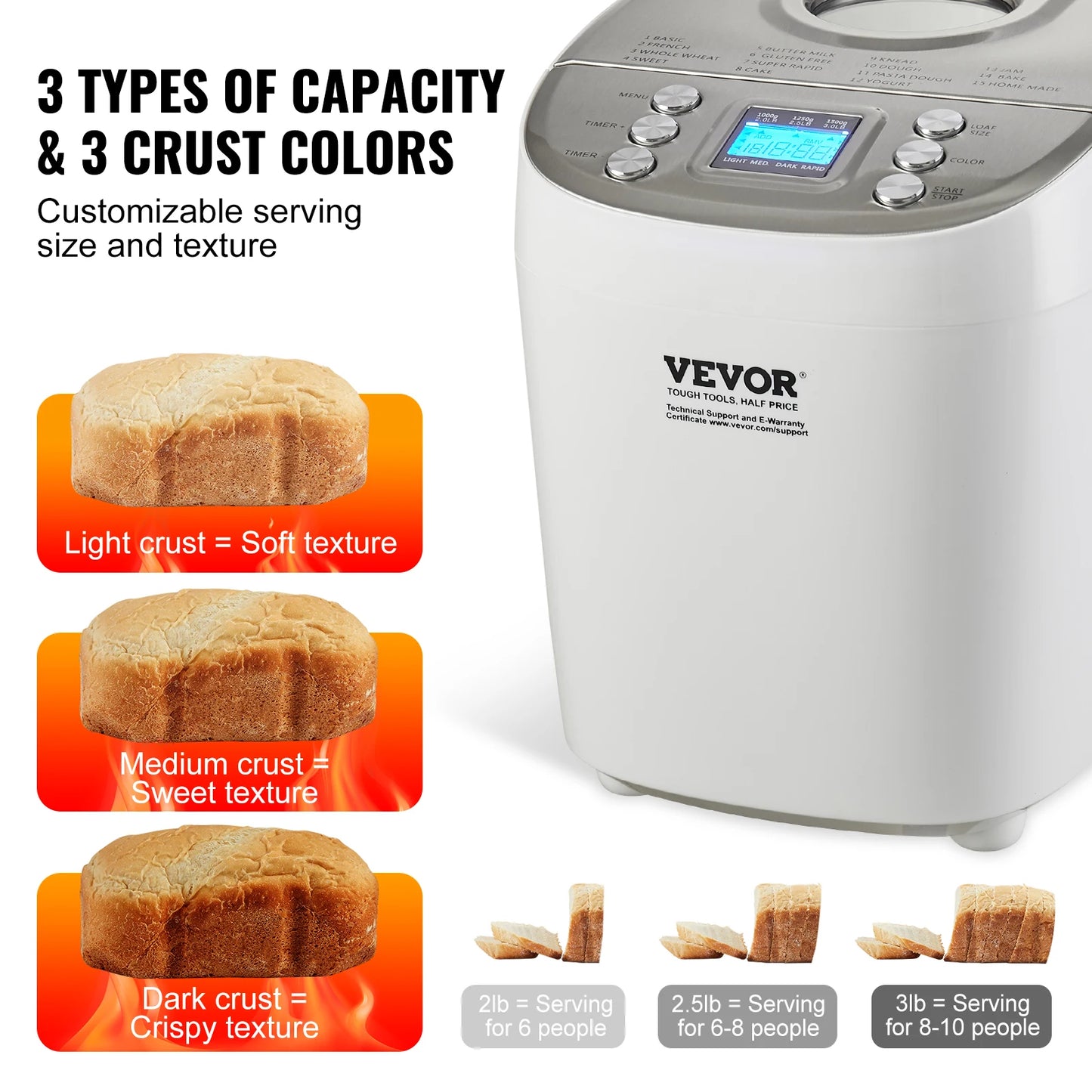 SucceBuy 15 Function Bread Maker Gluten Free Setting