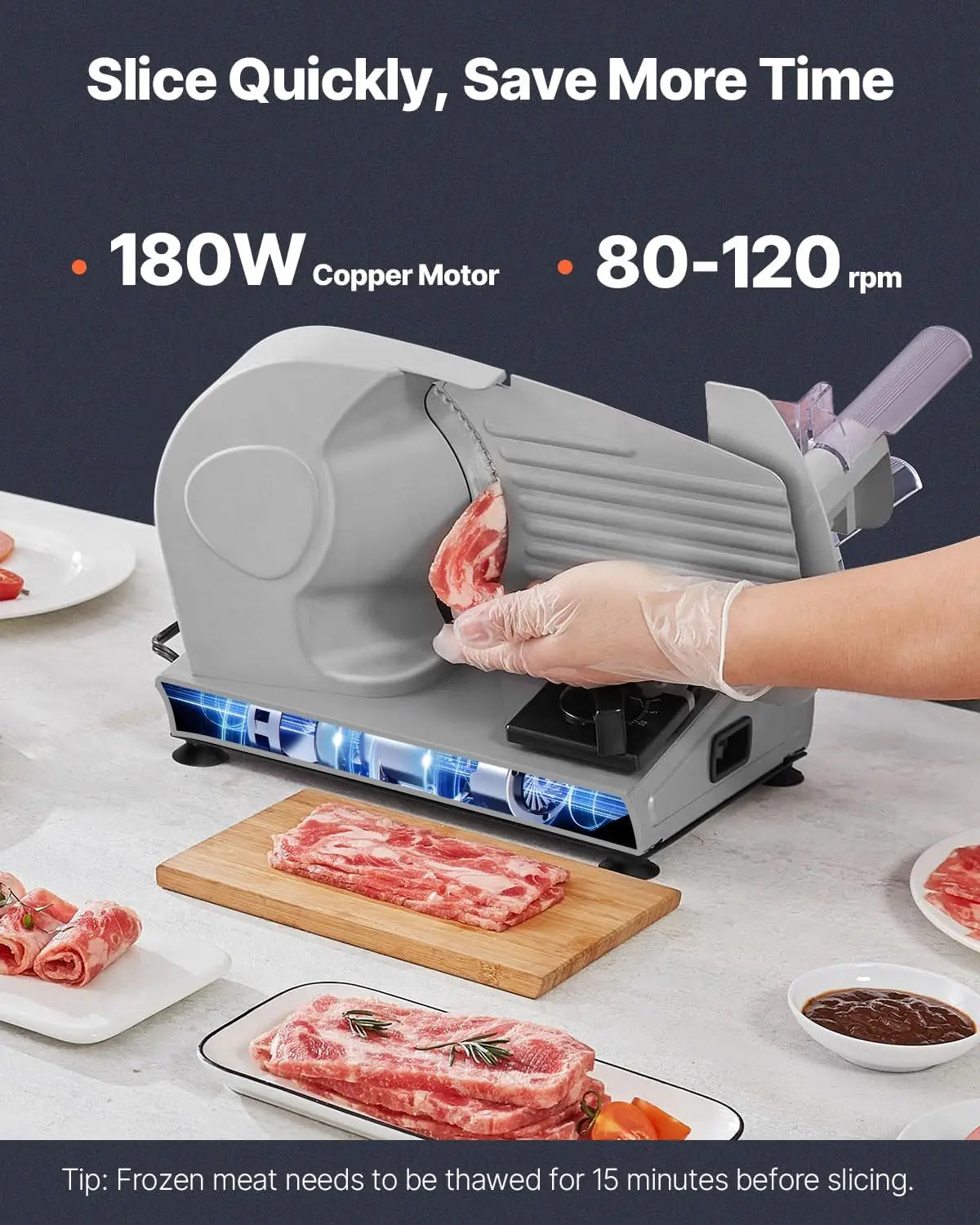 Electric Deli Food Slicer ETL Certified For Home Use