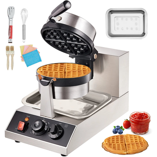 VEVOR SucceBuy Electric Waffle Maker Stainless Steel Nonstick