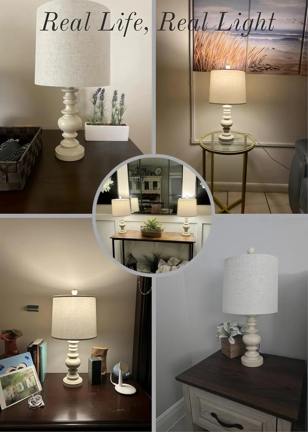 Rustic Table Lamps Set of 2 In Vintage Farmhouse Style