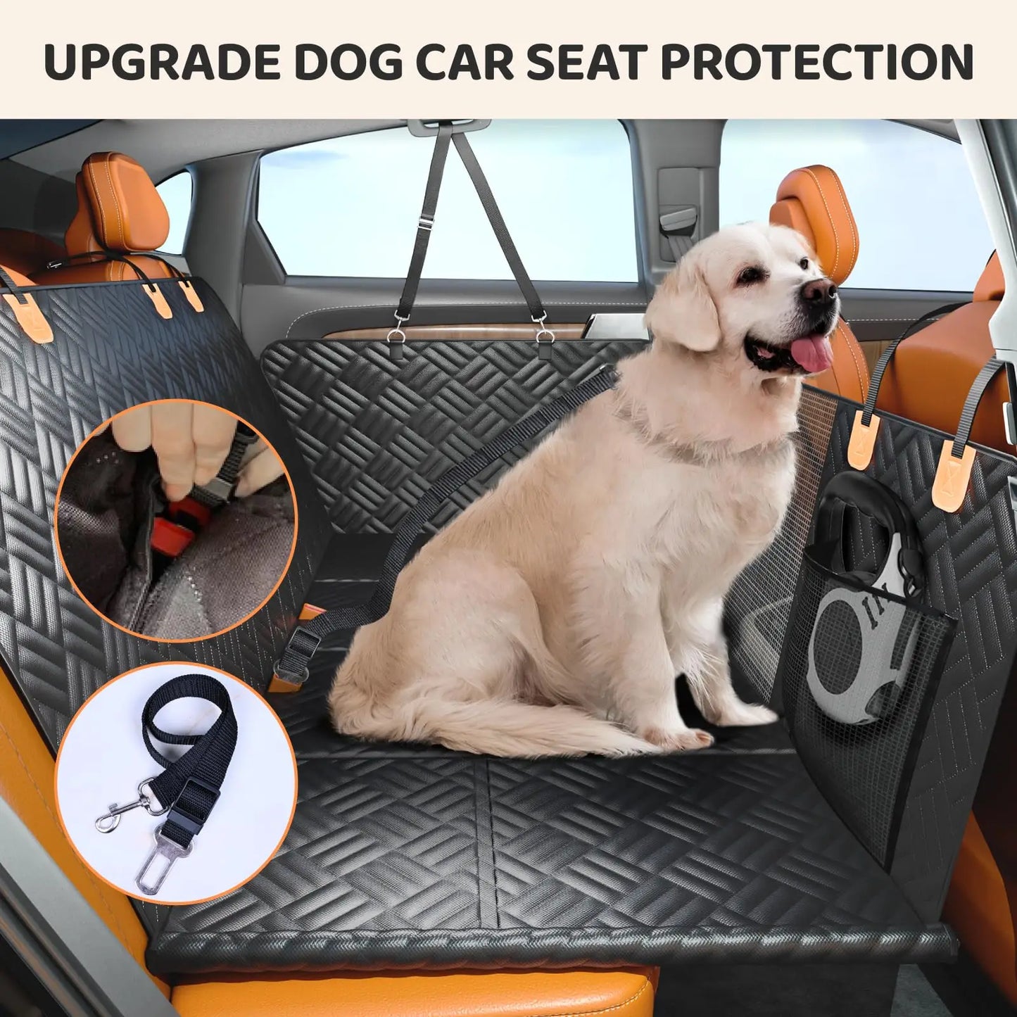 Rear Seat Dog Hammock Cover For Cars And SUVs Heavy Duty 600D