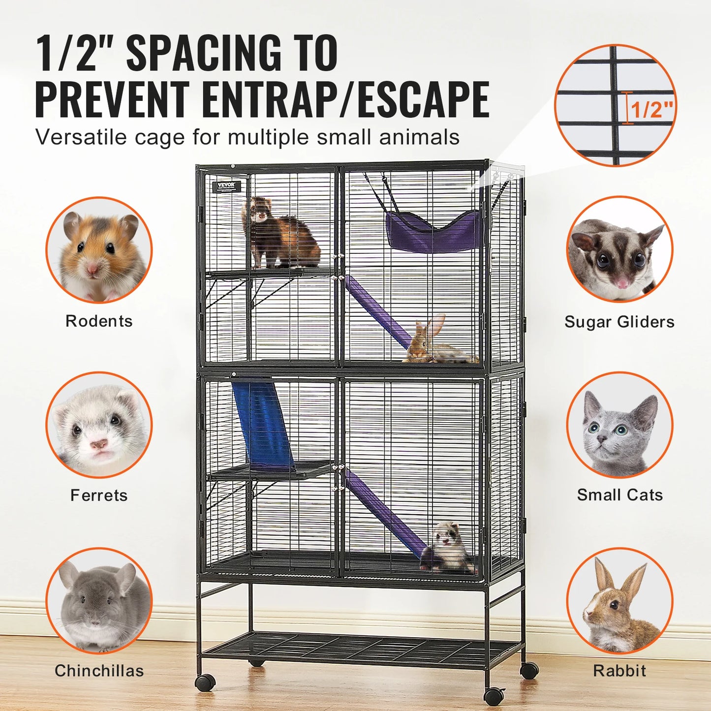 SucceBuy Metal Ferret Cage 4 Tier Critter Nation Cage