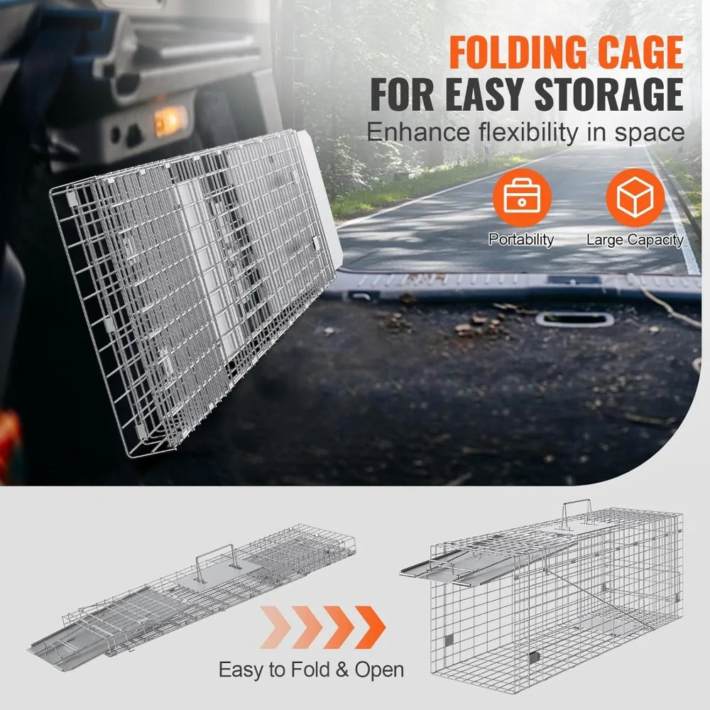 Humane Live Animal Cage Trap For Cats Rabbits Squirrels Raccoons Groundhogs