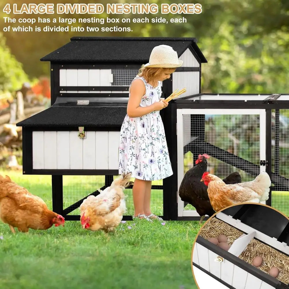 Chicken Coop With 4 Nesting Boxes Removable Tray UV Roof