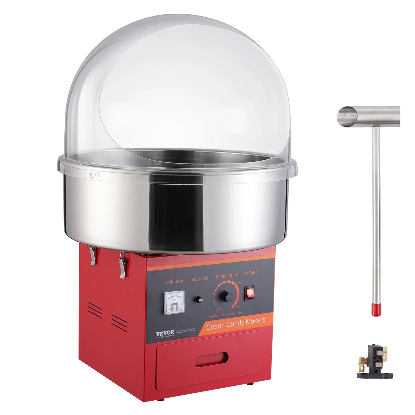 SucceBuy Commercial Electric Cotton Candy Machine With Stainless Steel Bowl