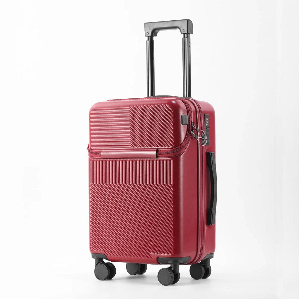 NONECN Luggage Stylish Business Suitcase With Cup Holder Carry On