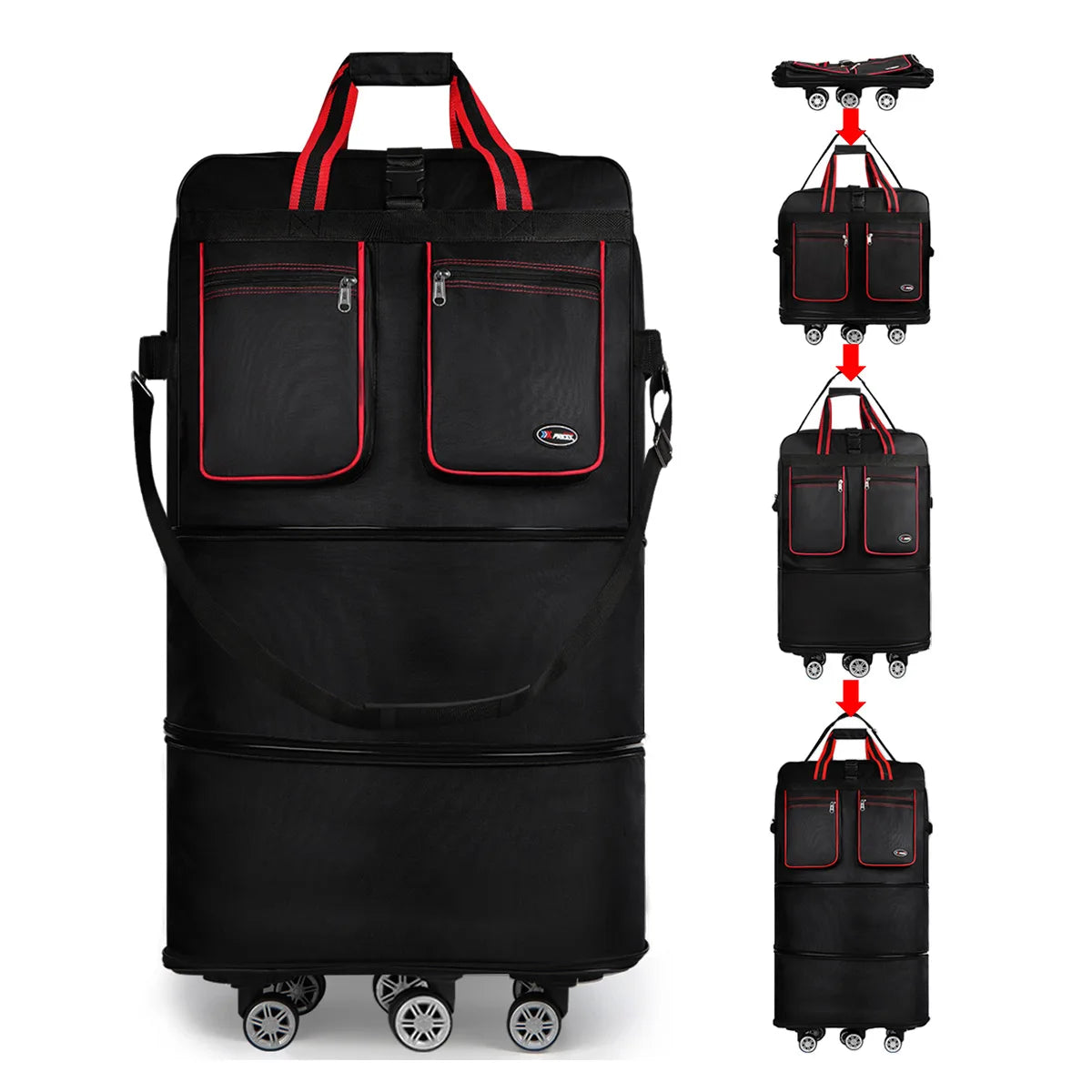 New York XPress Foldable Travel Bag With Wheels Expandable Duffel