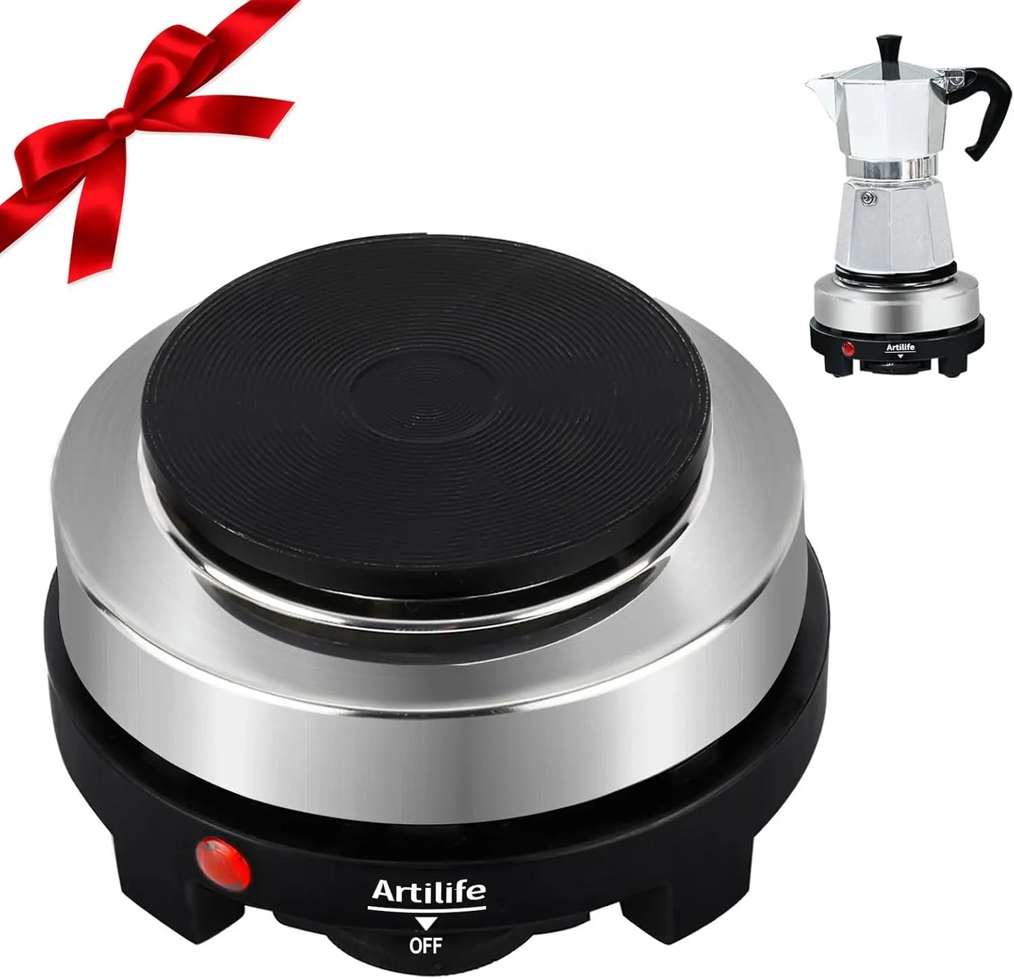 500W Mini Hot Plate Portable Electric Stove Cooktop Moka Pot
