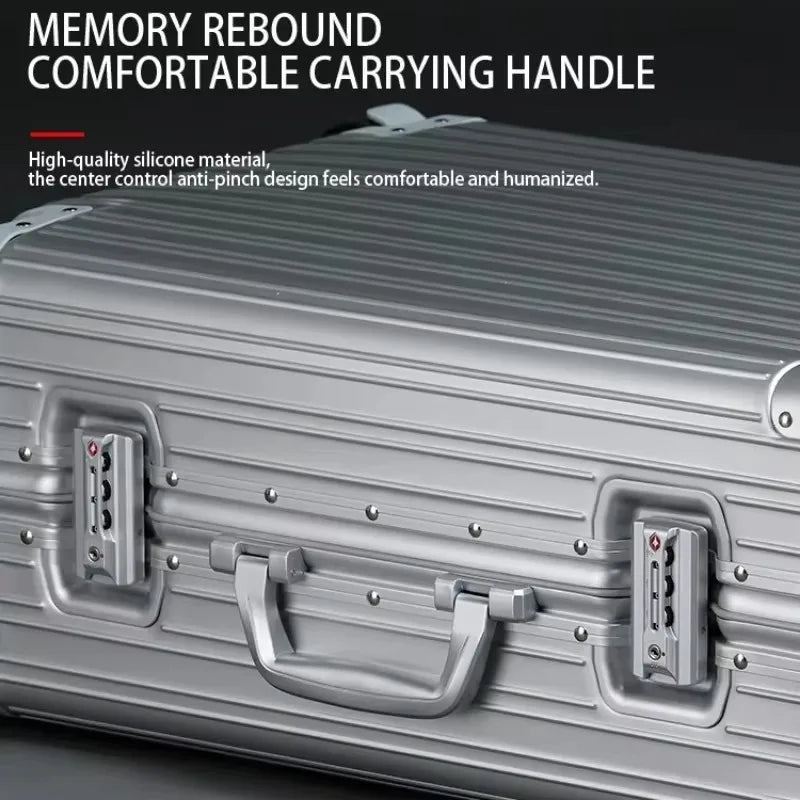 NONECN Aluminum Magnesium Alloy Travel Luggage Rolling Suitcase