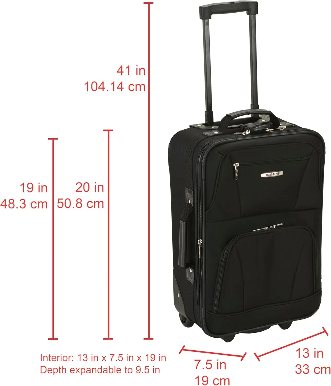 Caster Expandable Softside Upright Luggage Set with Inline Skate Wheels