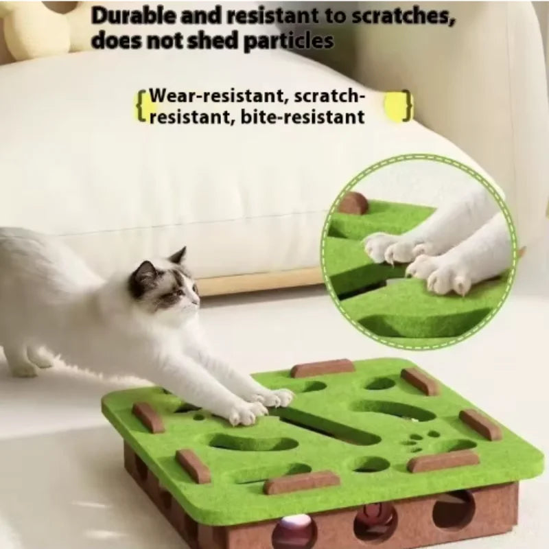 Interactive Cat Maze Puzzle Toy With Bell Balls For Kitten