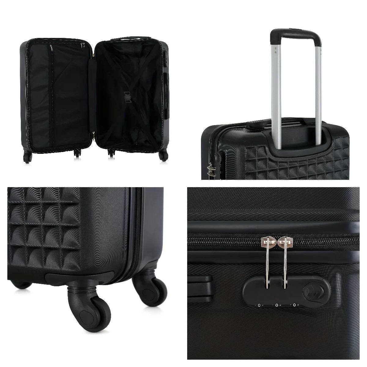 NONECN ABS Hardside 4-Piece Spinner Luggage Set With 3-Digit Lock