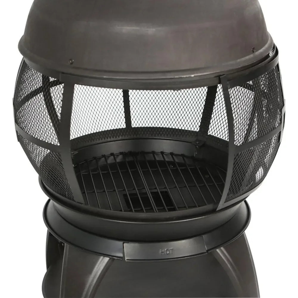Wood Burning Chiminea Outdoor Fire Pit For Backyard Patio