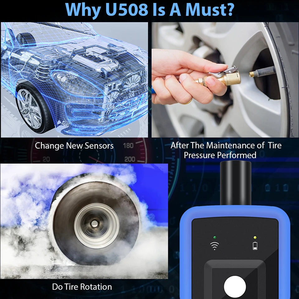 U508 TPMS Reset Tool for Universal Car Tire Pressure Relearn