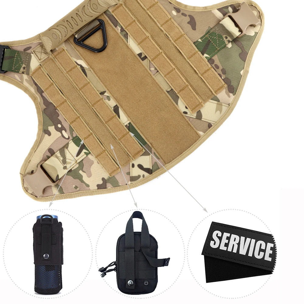 PETRAVEL Military Large Dog Harness Vest With Leash Set