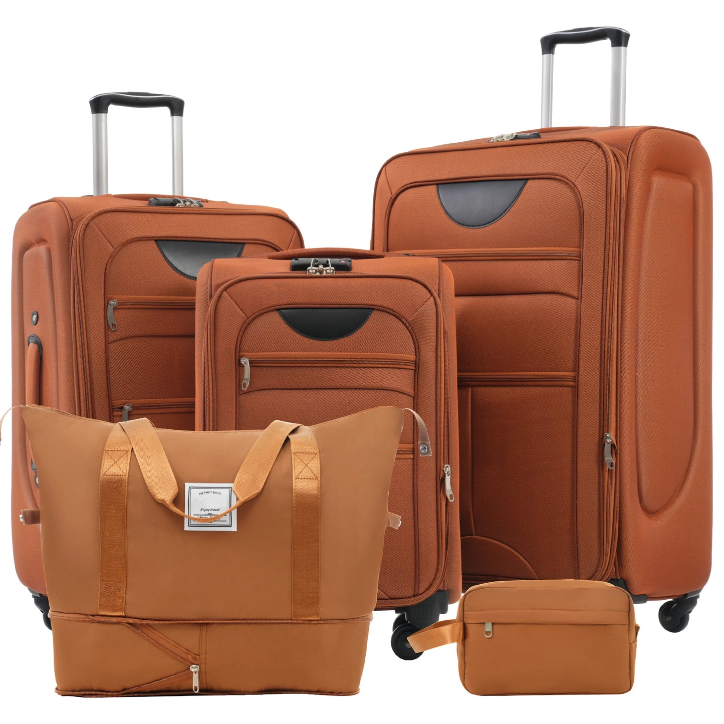 NONECN Softside Luggage Expandable 5 Piece Set Duffel Bag