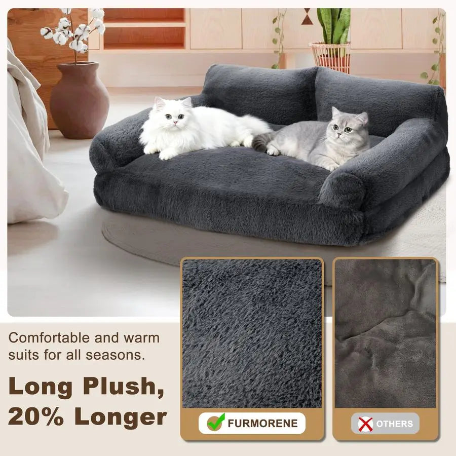 Cat Bed Plush Indoor Cat Couch For Medium Pets