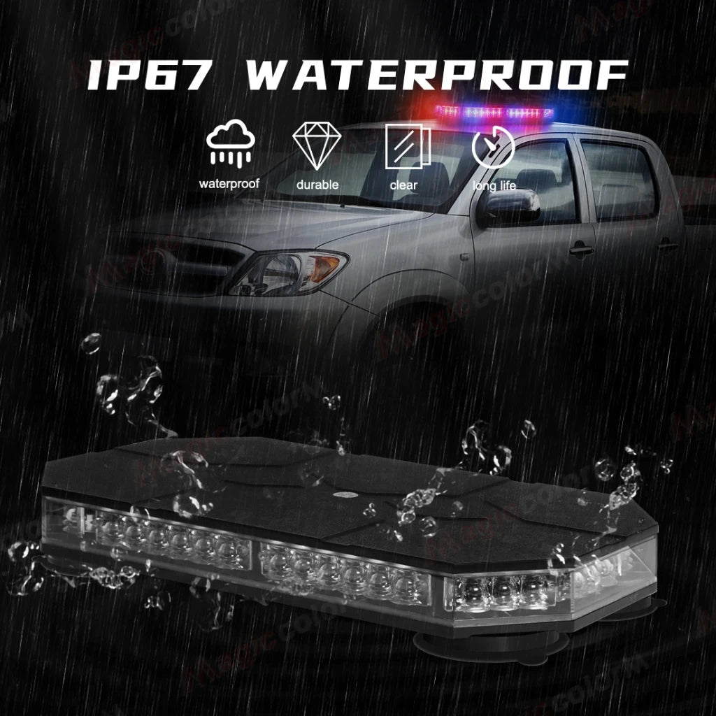 VGETTING LED Car Roof Top Strobe Lights Emergency Warning Beacon Magnetic Mount