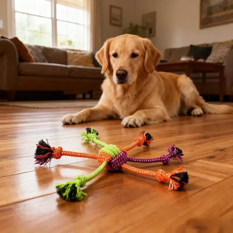Durable Dog Rope Toy For Teeth Cleaning And Interactive Chewing