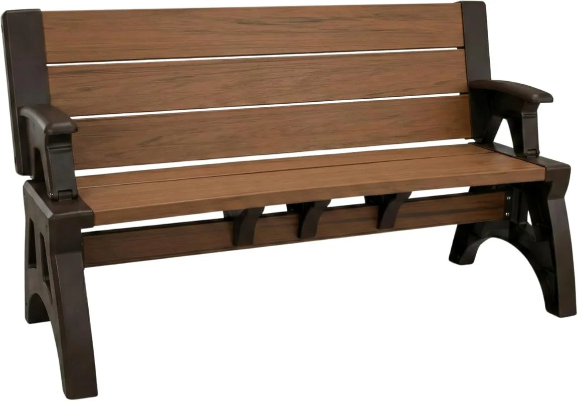 YTYIN Convert a Bench 2 In 1 Outdoor Bench and Picnic Table