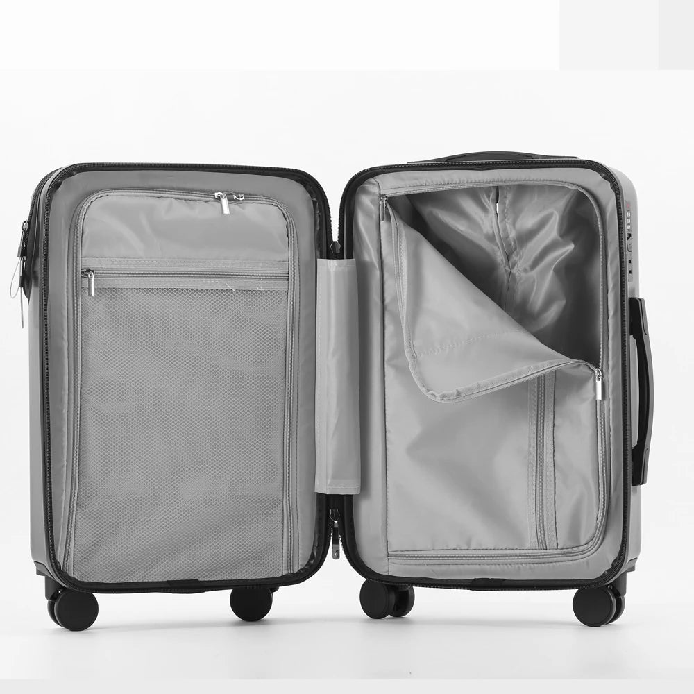 NONECN Luggage Stylish Business Suitcase With Cup Holder Carry On