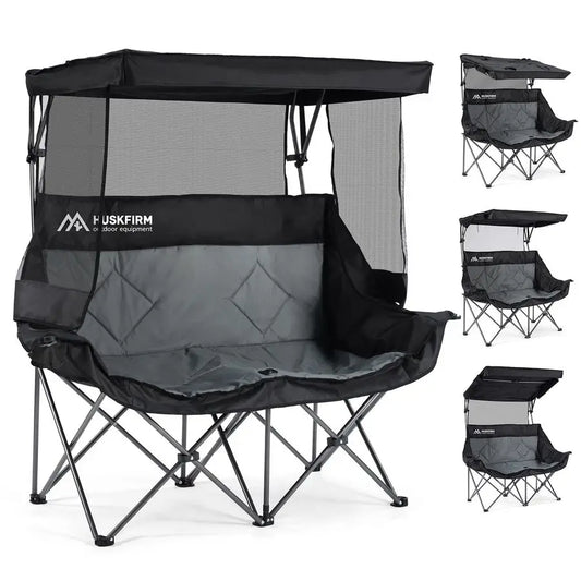 XMSJ Camping Chair With Canopy Shade Folding Double Loveseat
