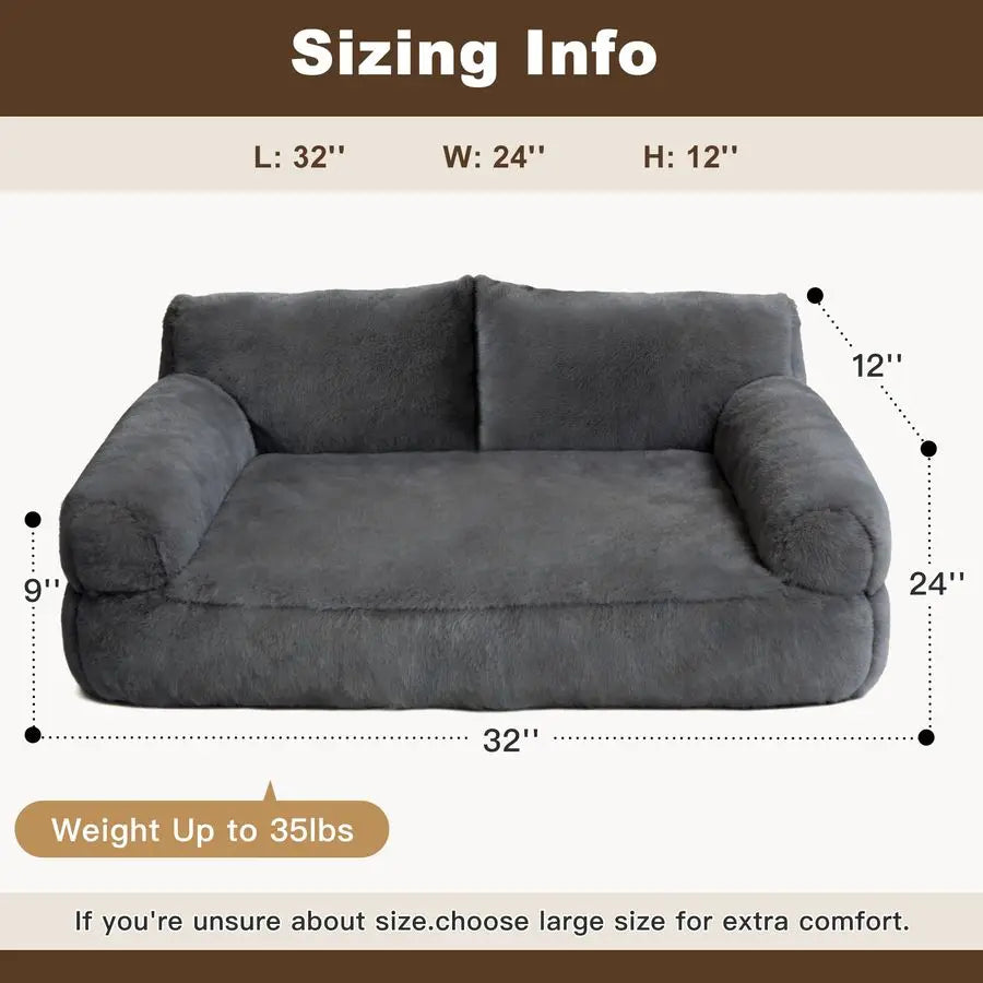 Cat Bed Plush Indoor Cat Couch For Medium Pets