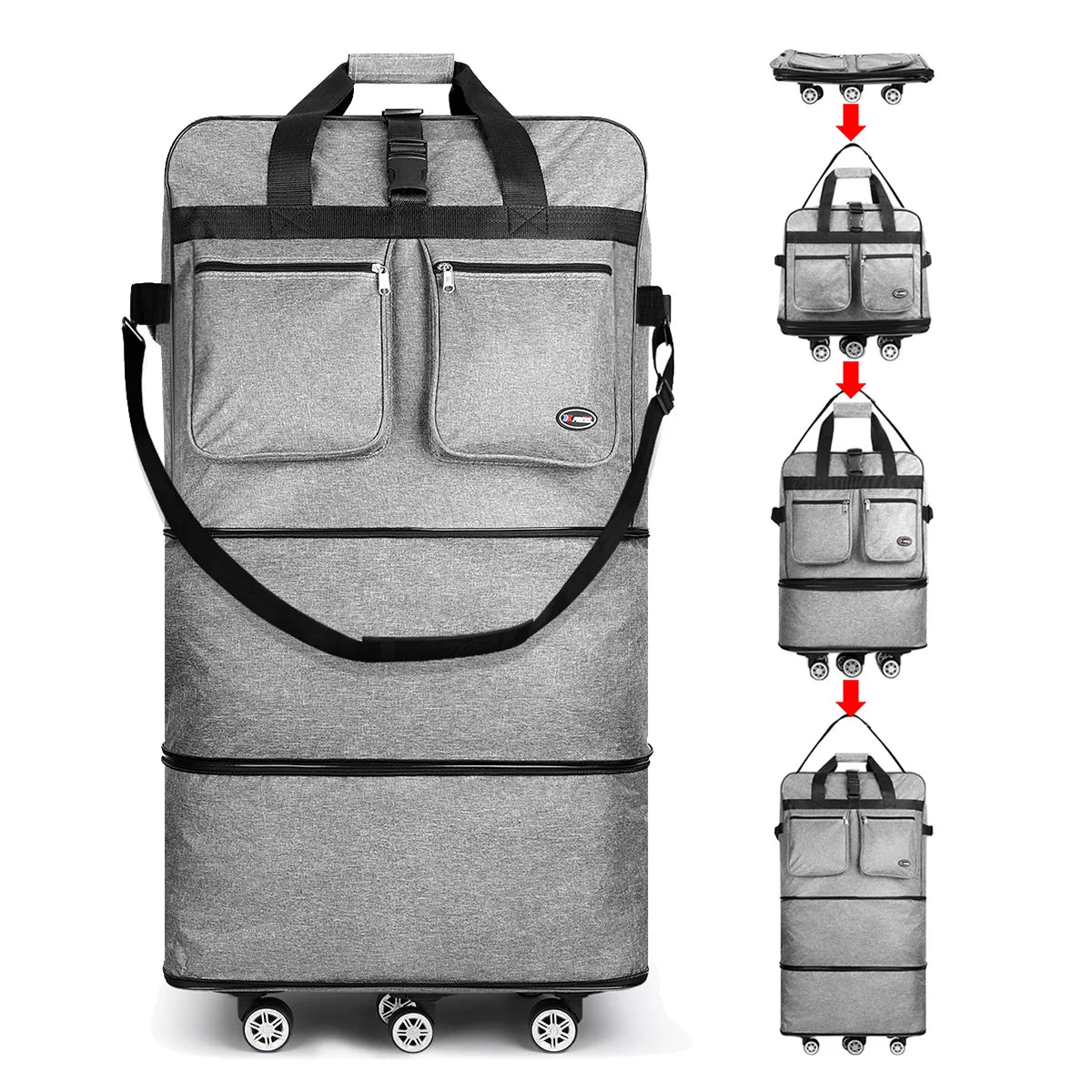 New York XPress Foldable Travel Bag With Wheels Expandable Duffel