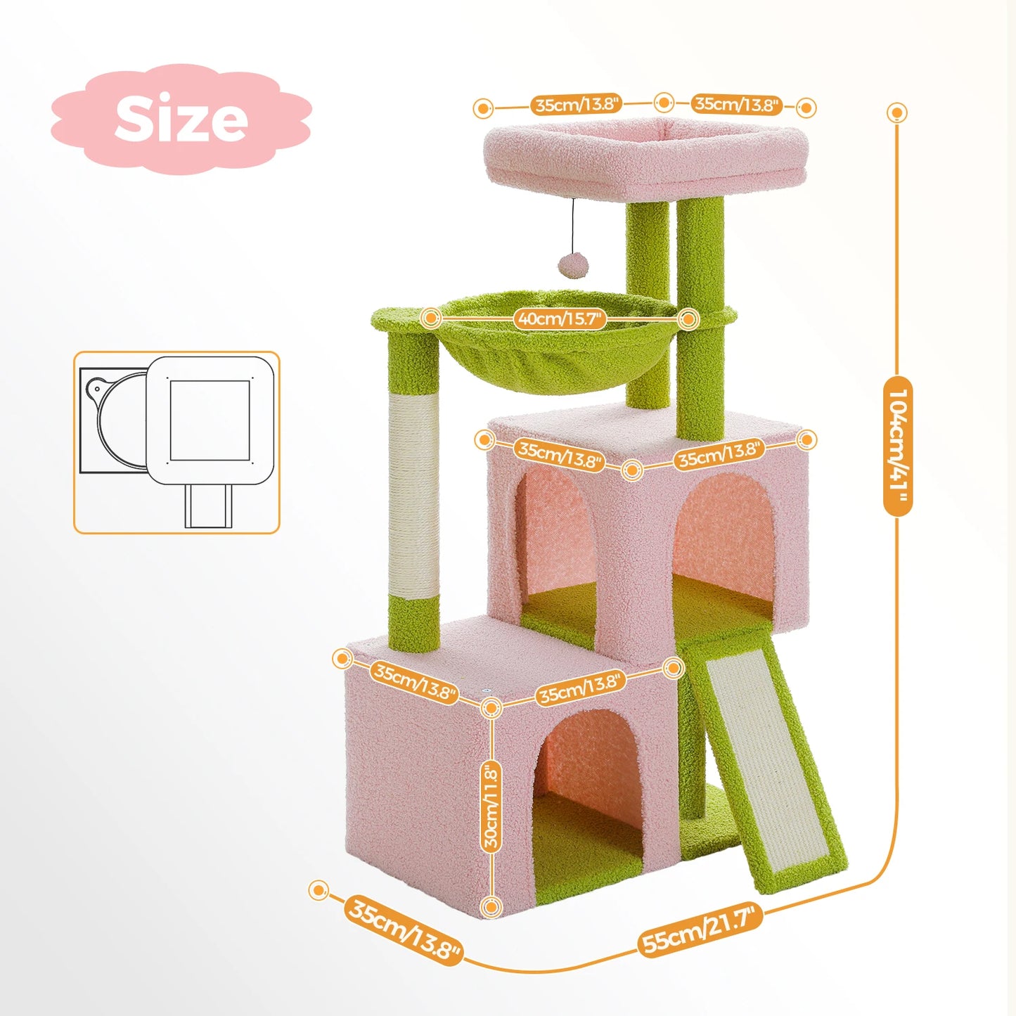 PAWZ Road Cat Tree Indoor Multi-Level Tower With Condos