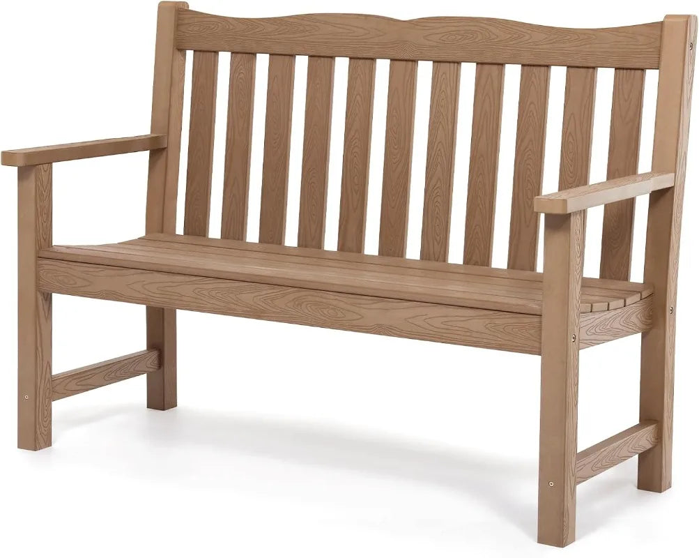 YTYIN All Weather Outdoor Bench 2 Person Poly Lumber 800lb