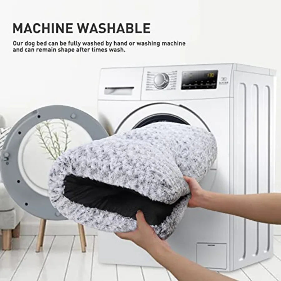 Washable Dog Bed Deluxe Plush Kennel Pad Ultra Cozy