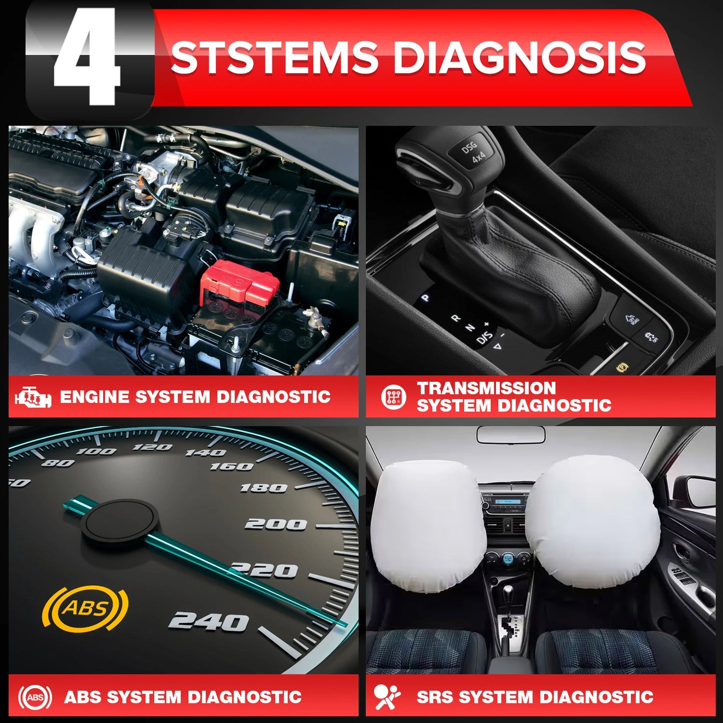 Launch Creader CRP123 V2.0 Engine Transmission SRS ABS OBD2 Scanner