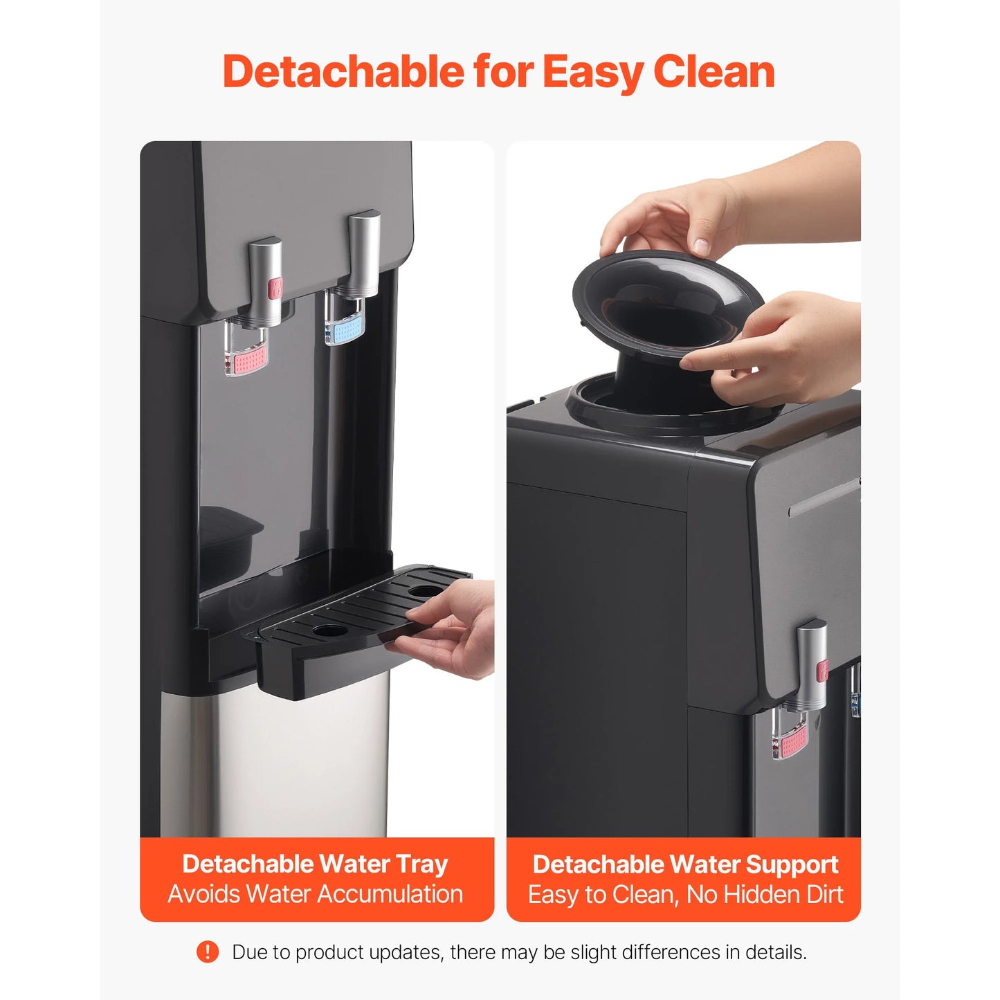 SucceBuy Top Loading Water Cooler Dispenser Hot Cold Stainless Steel