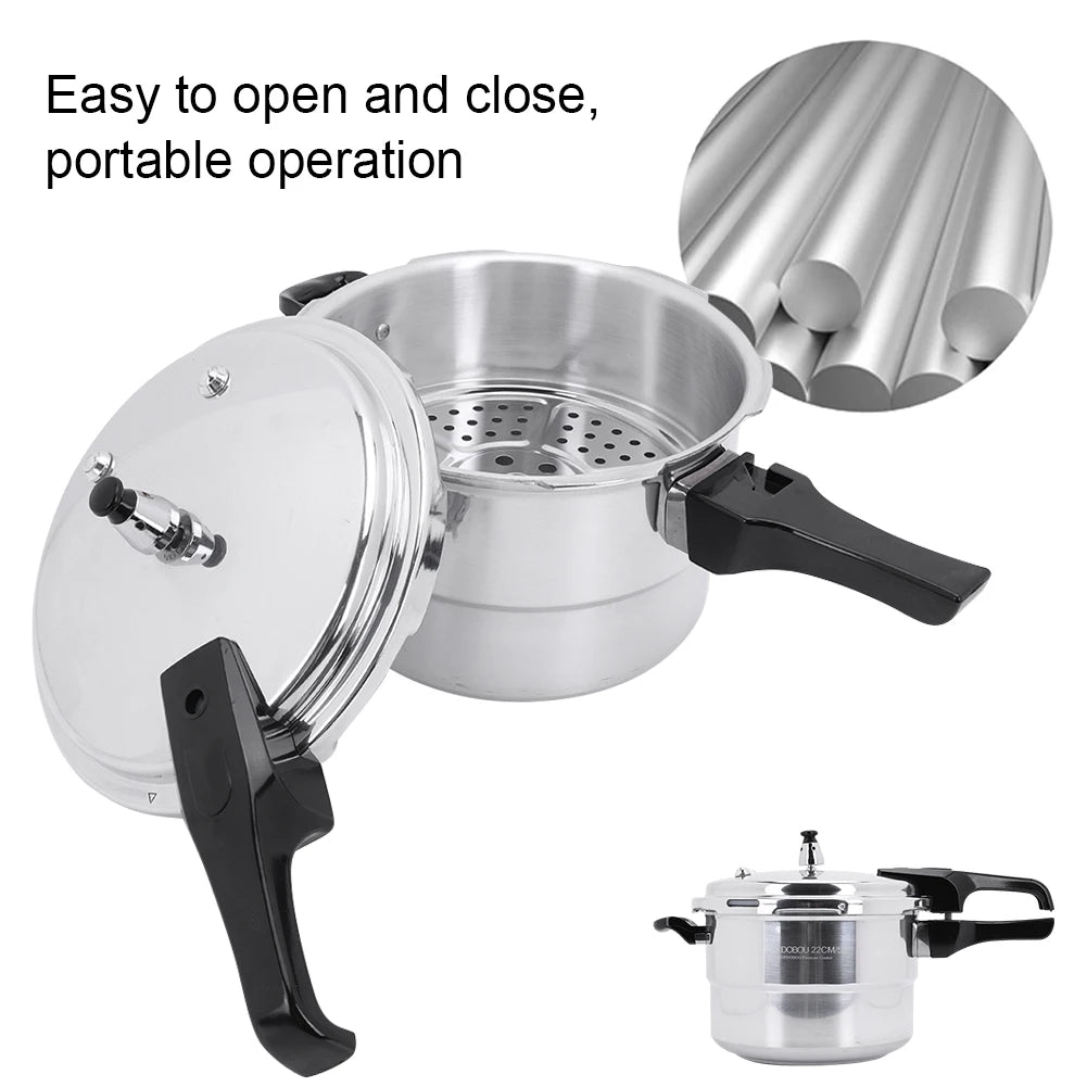 Aluminum Pressure Cooker With Steaming Plate For Induction Stoves