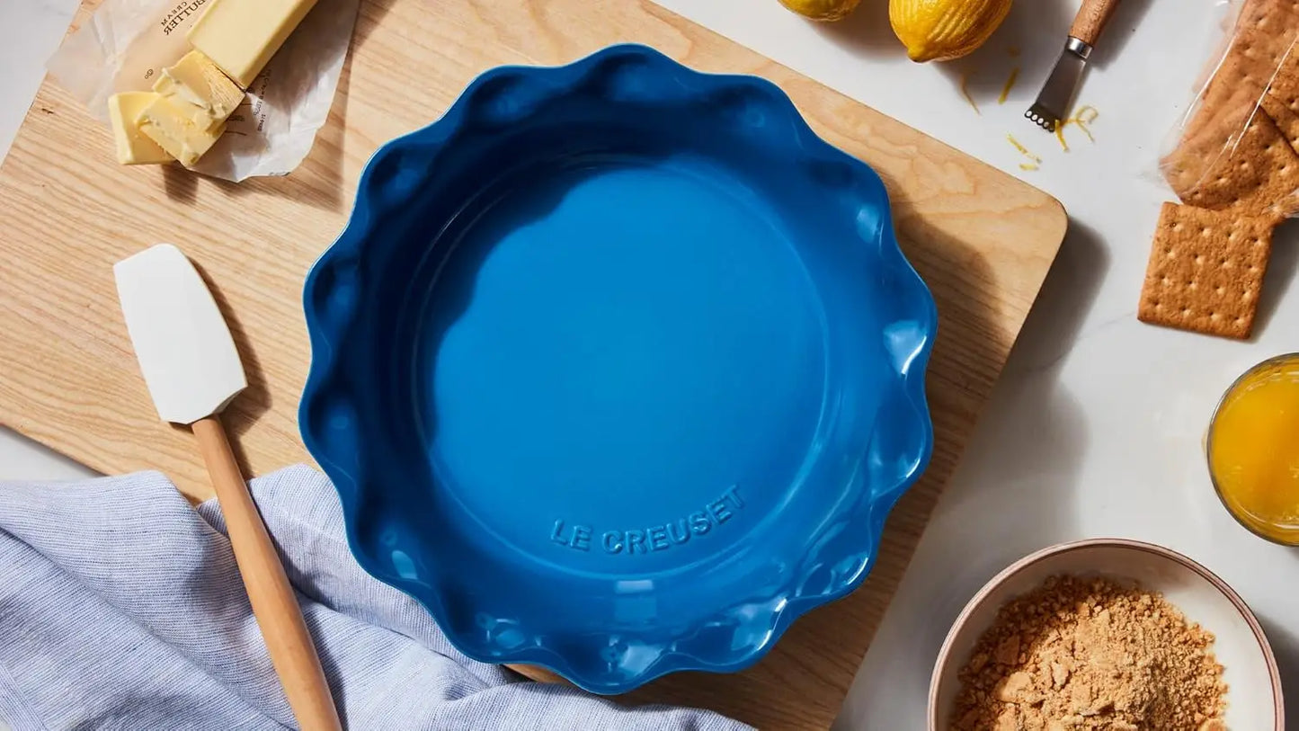 Stoneware Pie Dish For Even Baking Scratch-Resistant Easy Cleanup