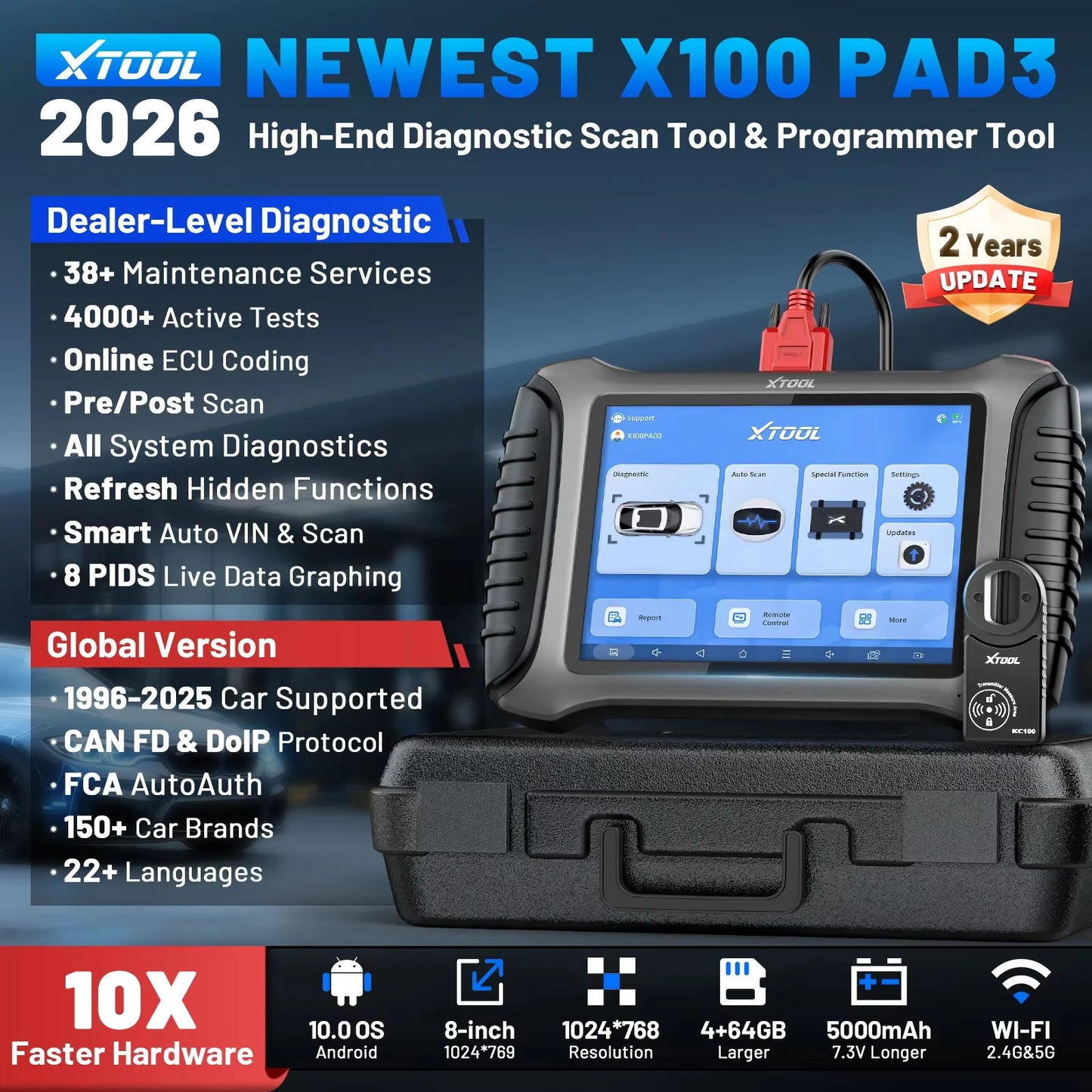 XTOOL X100 PAD3 Elite IMMO Key Programmer KC100 All Keys