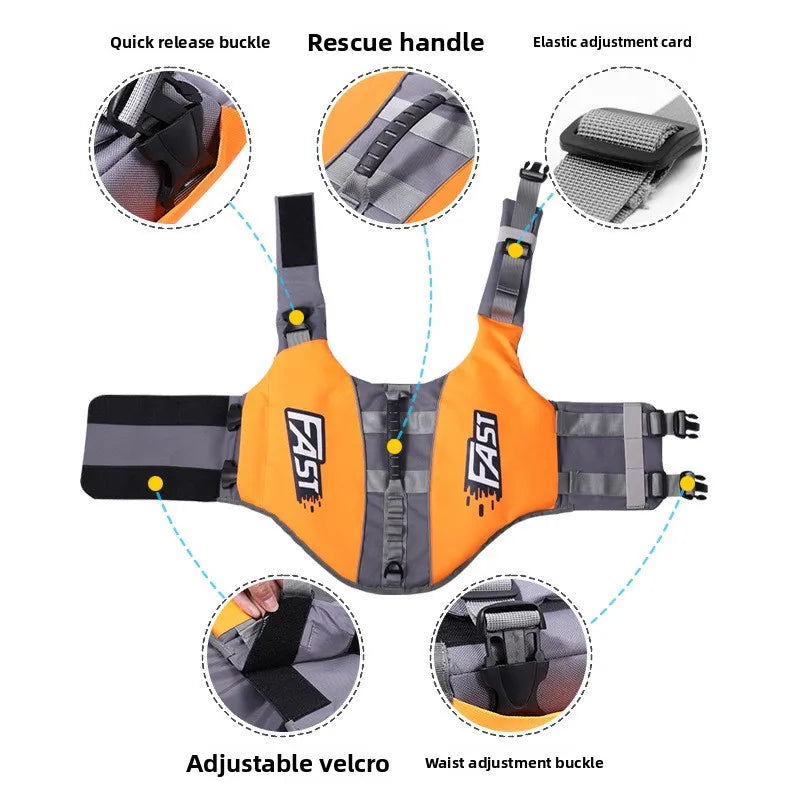 Dog Swimming Life Vest Safety Jacket Reflective Adjustable