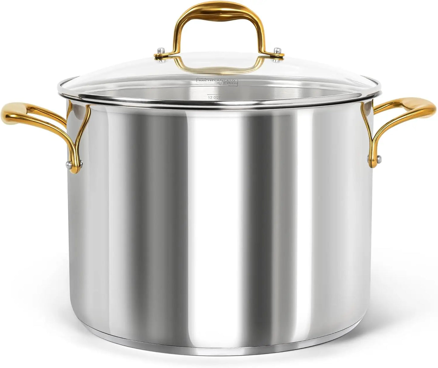 XMSJ Stainless Steel Stock Pot With Lid Ergonomic Handle