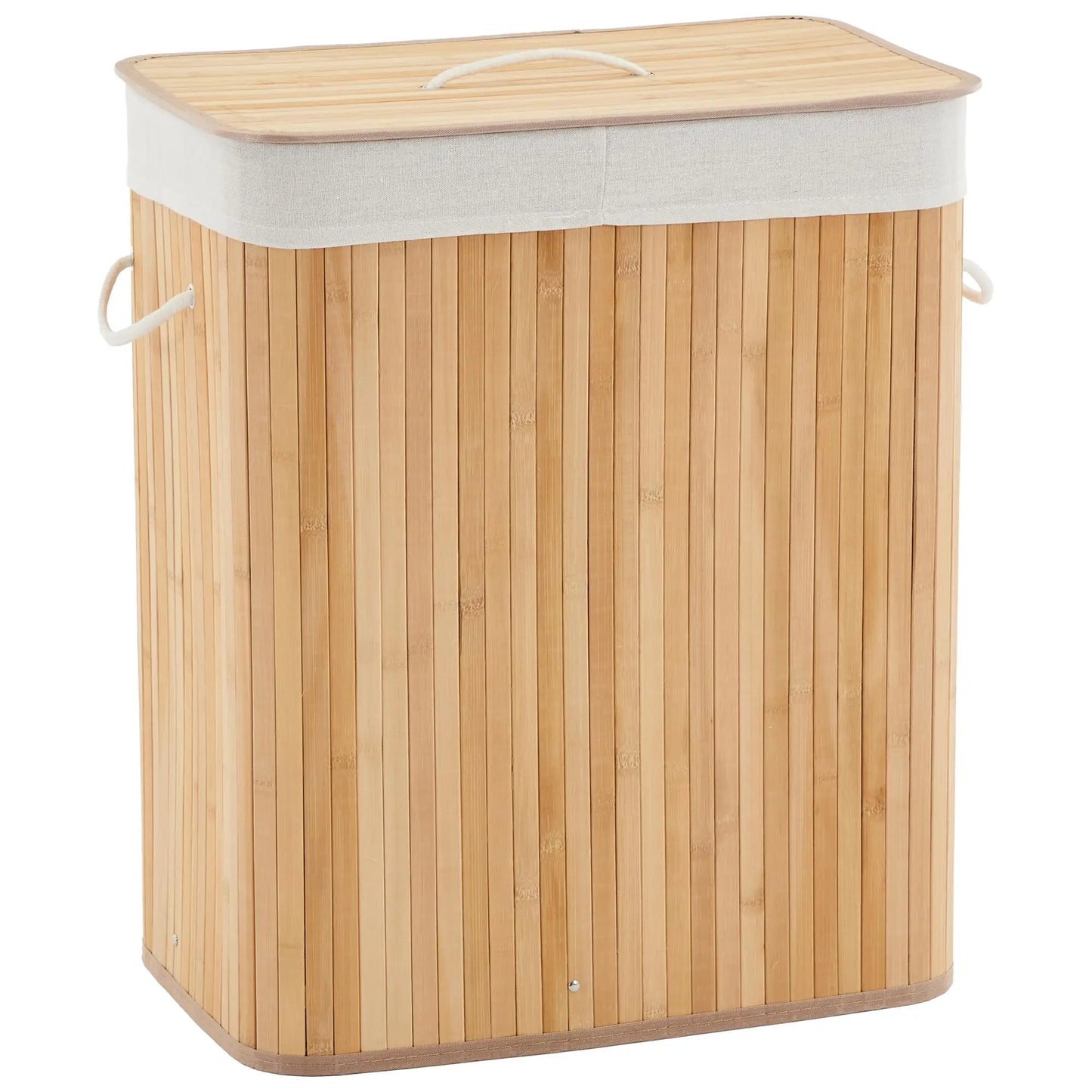 HiMISSCN Bamboo Laundry Hamper with Removable 4-Section Liner