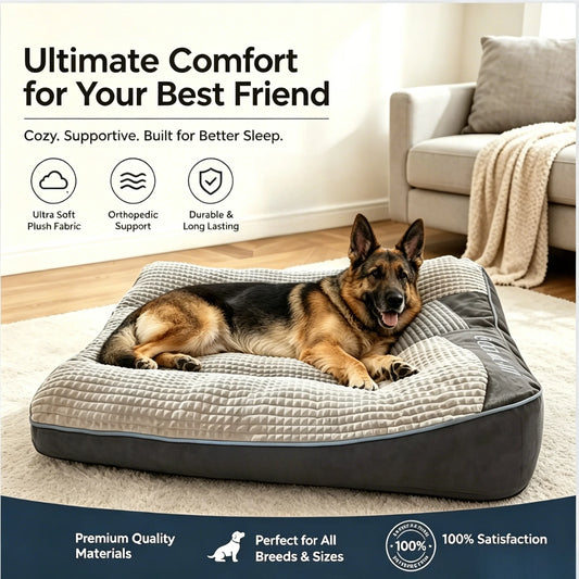 Orthopedic Dog Bed Thickened Cushion With Non Slip Bottom Joint Relief