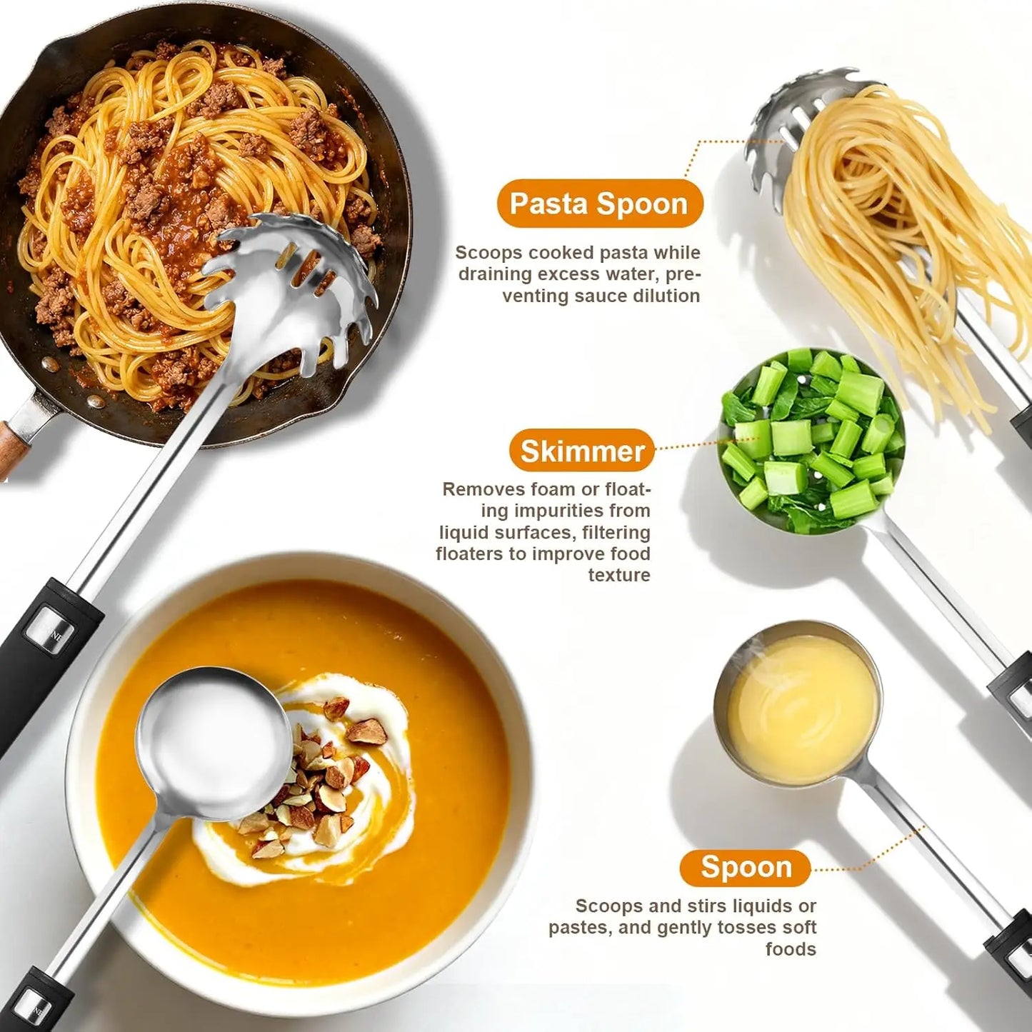 XMSJ 46 Pcs Stainless Steel Kitchen Utensils Set Essential