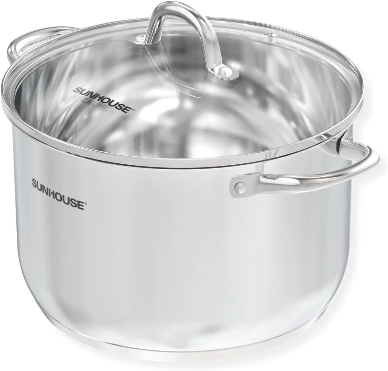 Stainless Steel Stock Pot With Visible Lid Induction Compatible