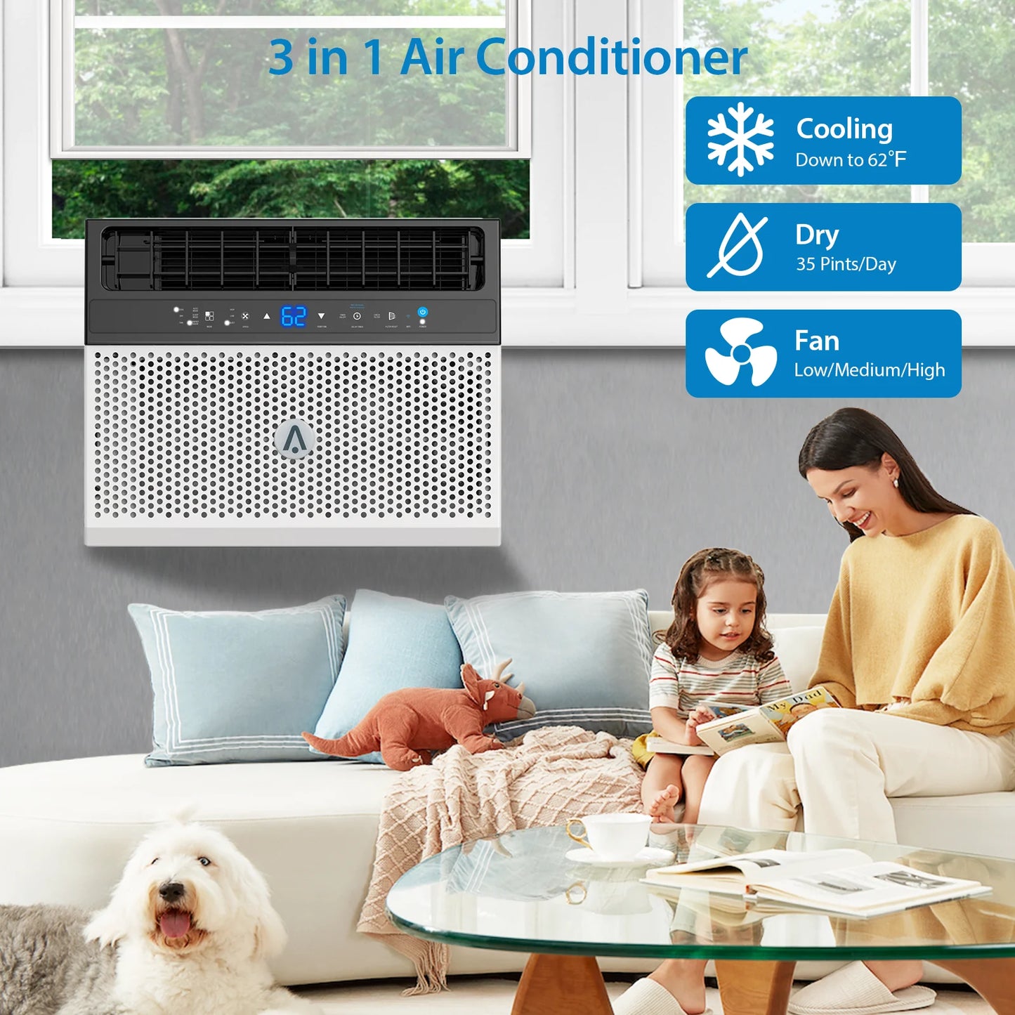 Acekool Window Air Conditioner Energy Efficient for Medium Rooms