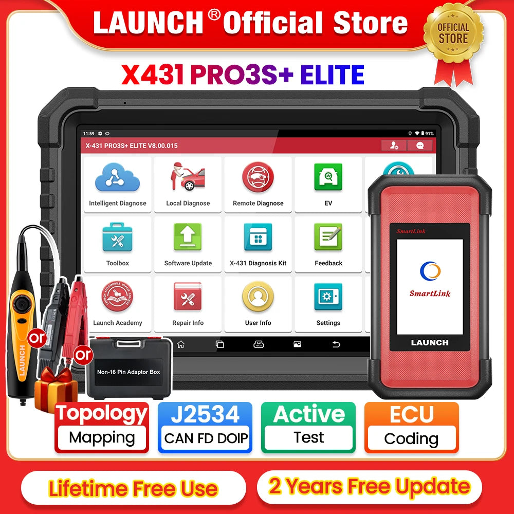 Launch X431 PRO3S Elite Car Diagnostic Tool OBD2 CAN FD